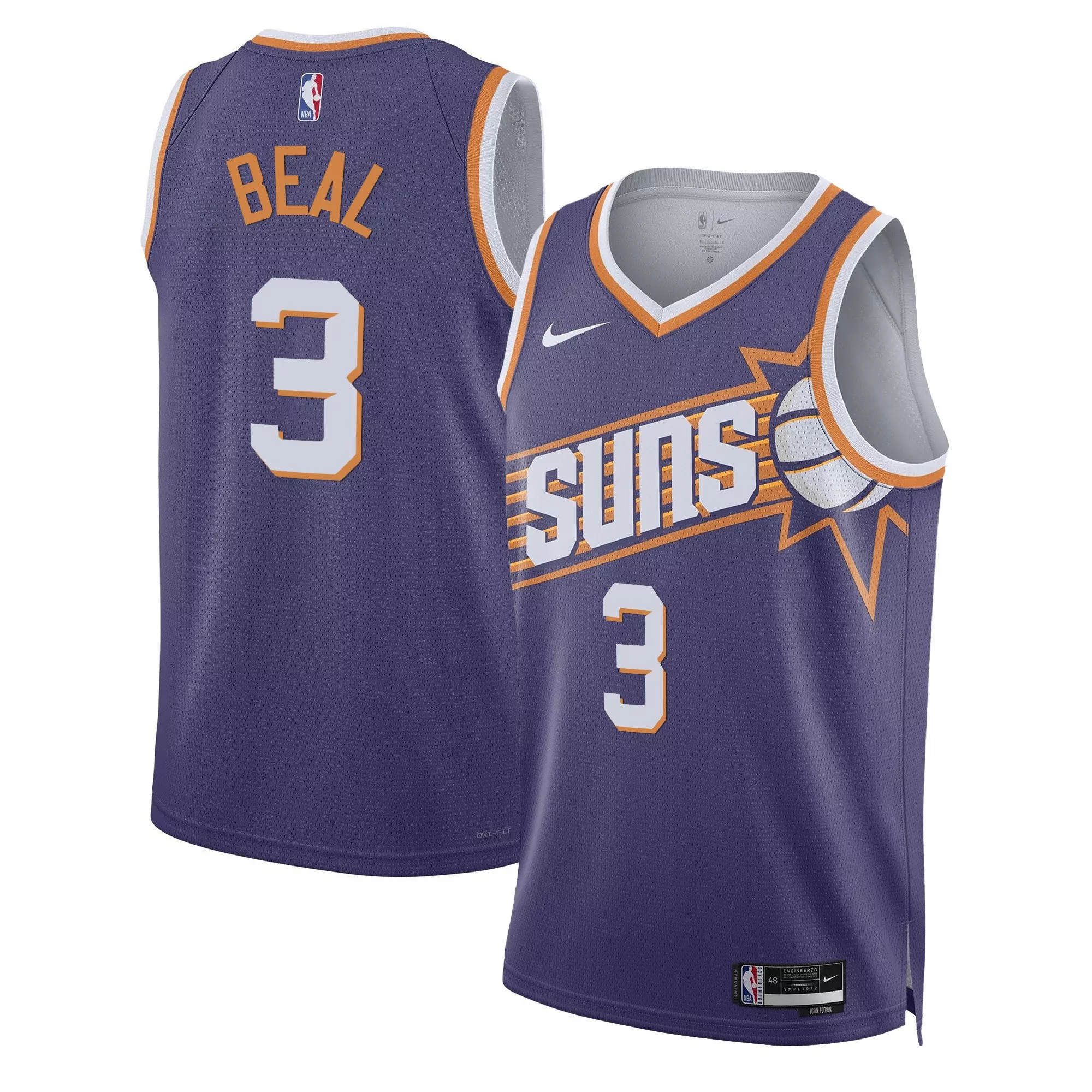 bradley beal purple mens phoenix suns swingman jersey all stitched