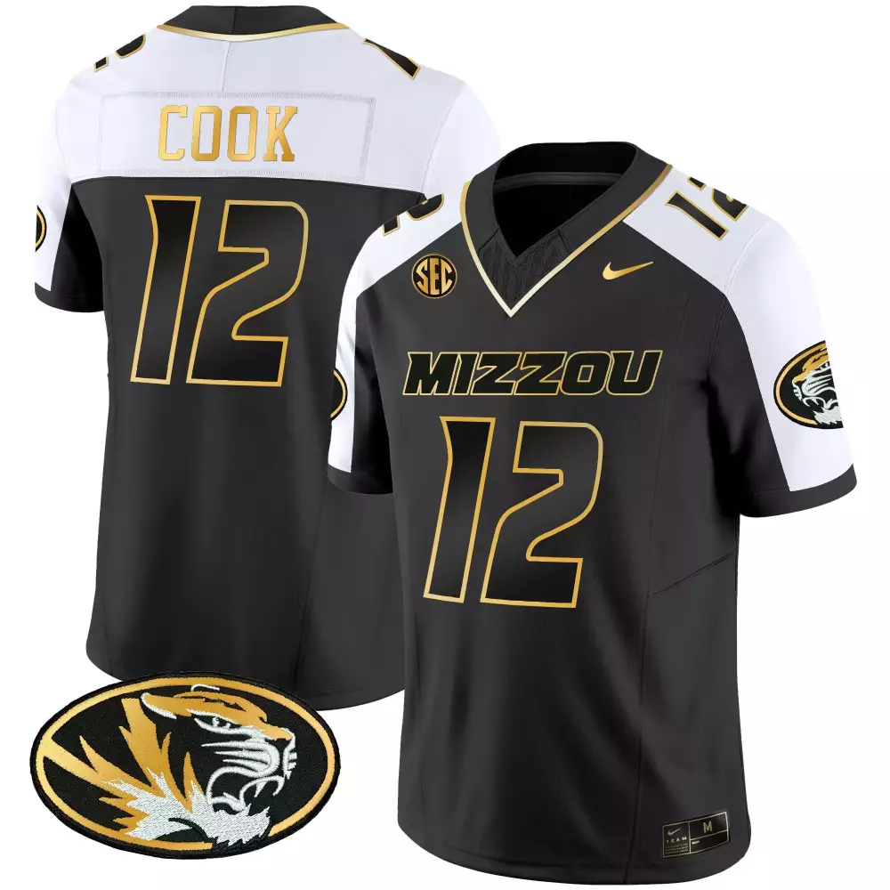 brady cook alternate mens missouri tigers gold vapor jersey all stitched
