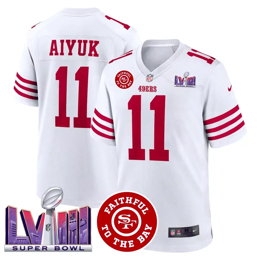 Brandon Aiyuk & Greenlaw San Francisco 49ers Super Bowl LVIII Patch Jersey | All Stitched Vapor | For Men, Women & Youth