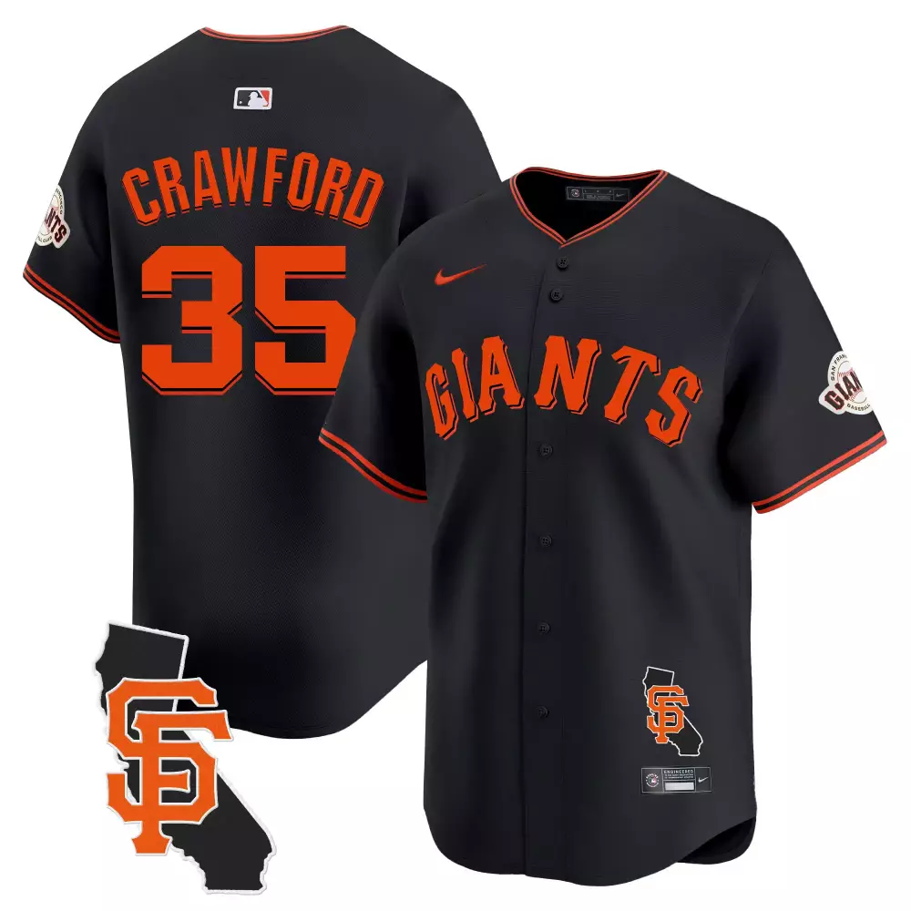 brandon crawford black mens san francisco giants california patch vapor premier limited jersey all stitched