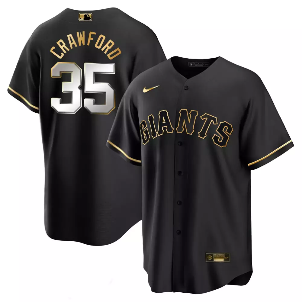 brandon crawford cool black limited mens san francisco giants black limited gold jersey all stitched