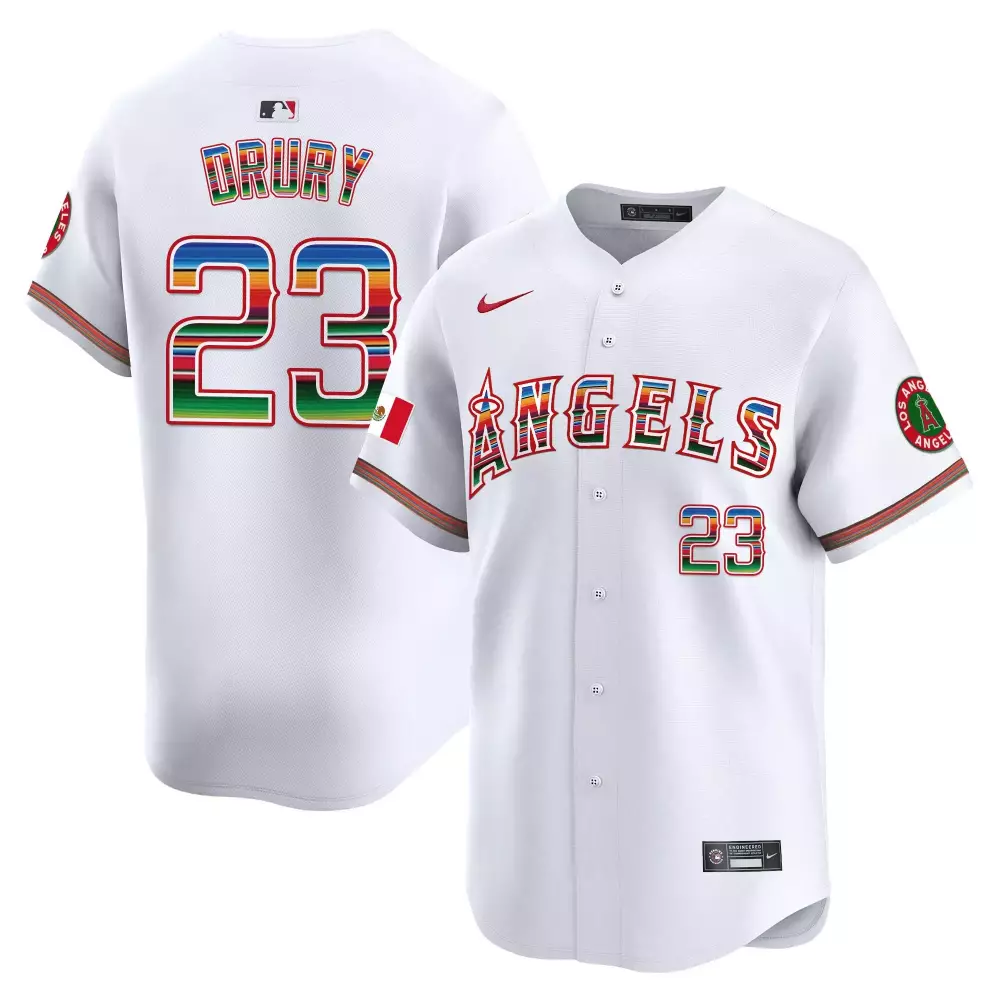 brandon drury white mens los angeles angels mexico vapor premier limited jersey all stitched