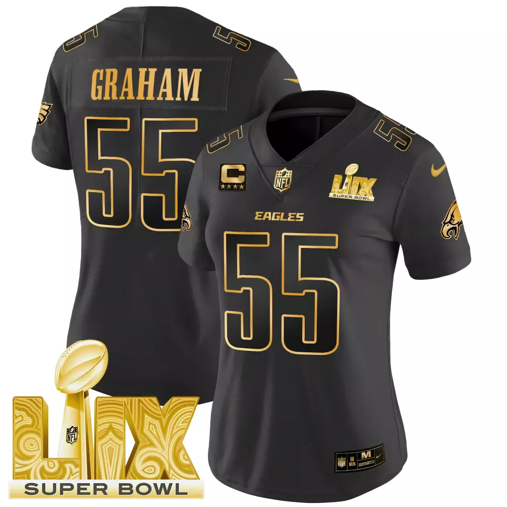 Super Bowl LIX Patch Gold Vapor Limited Jersey for Women | Stitched Eagles Apparel | Perfect for Game Day for Men, Women & Youth
