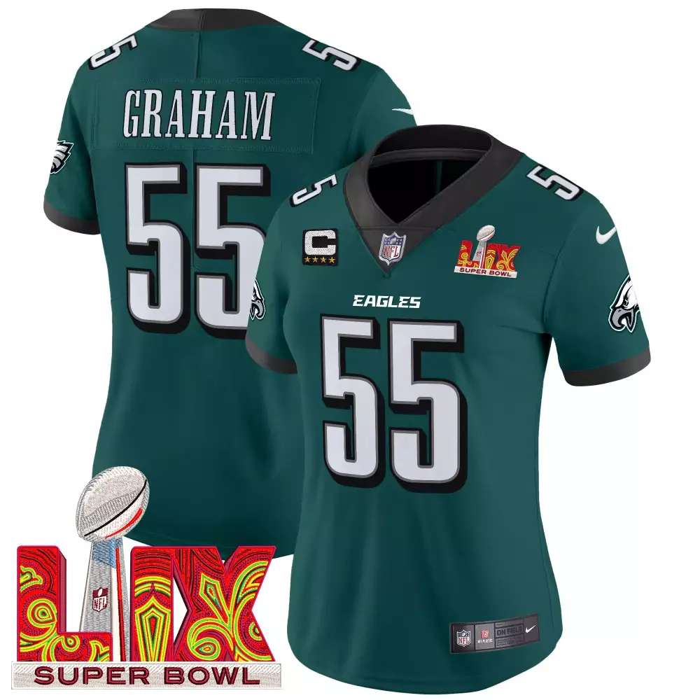 brandon graham midnight green sleeves youths philadelphia eagles super bowl vapor gold jersey all stitched