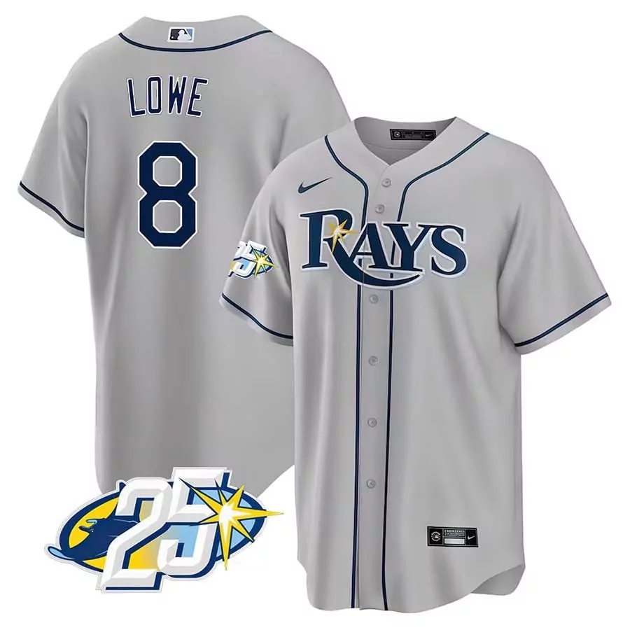 brandon lowe black gold mens tampa bay rays 25th anniversary patch flex base jersey all stitched