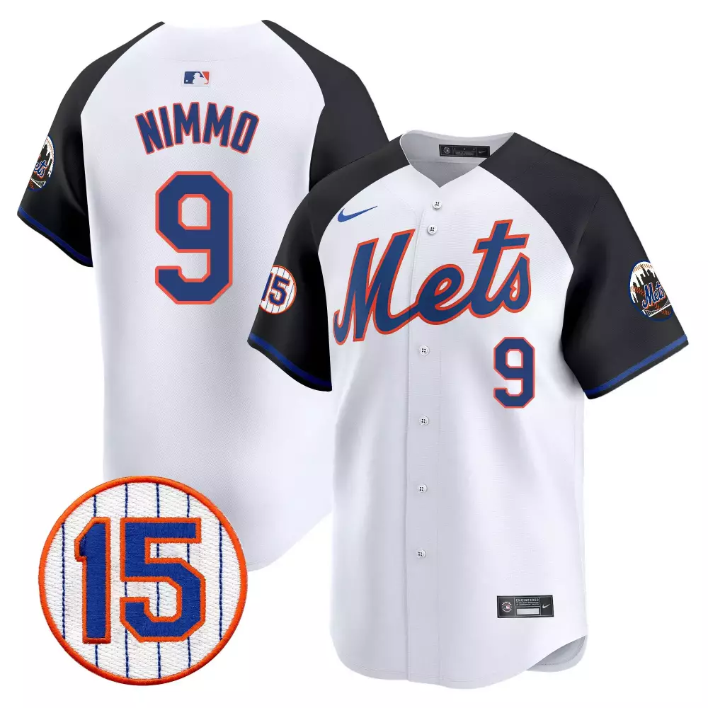 Brandon Nimmo New York Mets 2024 Jackie Robinson Patch Vapor Premier Limited Jersey | Stitched | Fan Gear for Women, Men & Youth