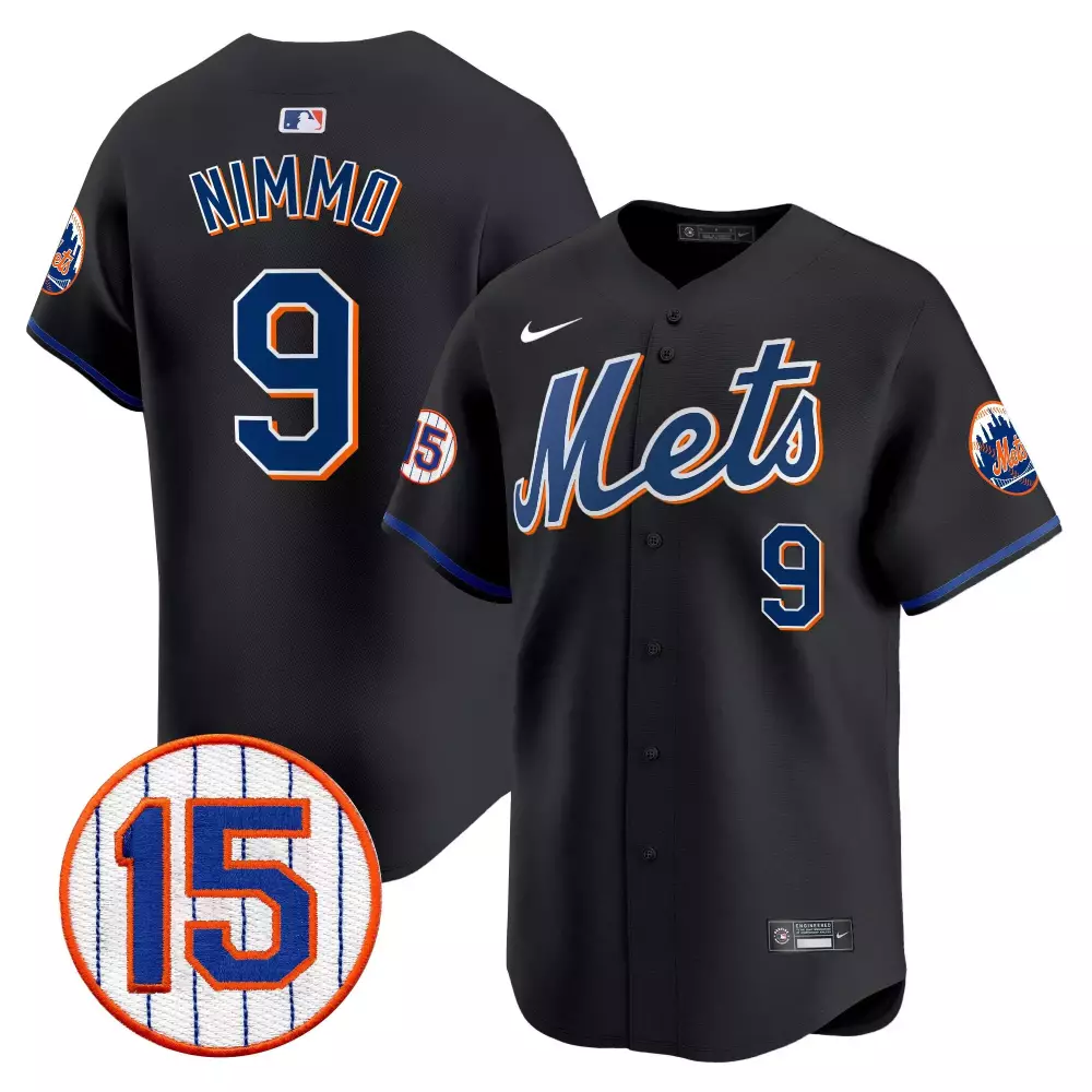 brandon nimmo black mens new york mets jerry grote patch vapor premier limited jersey all stitched