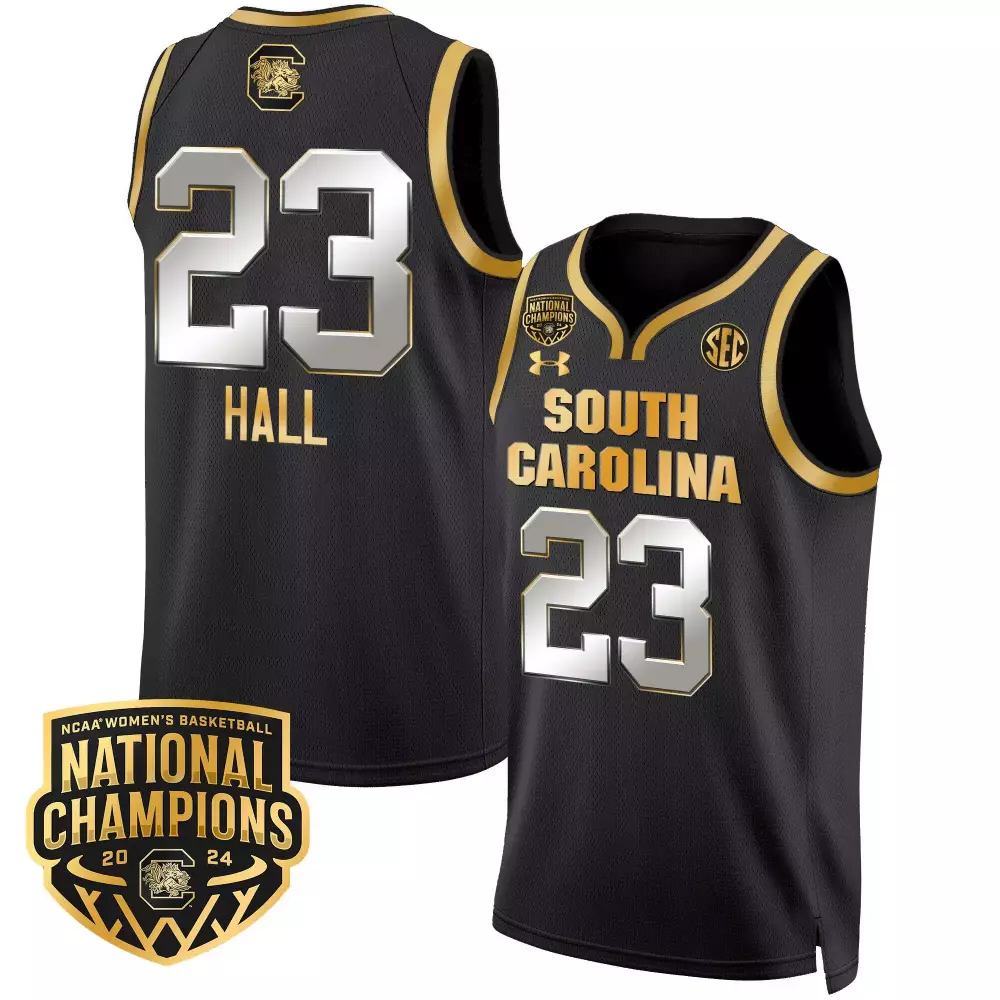 bree hall black gold mens size south carolina gamecocks 2024 final four basketball jersey women patch all stitched