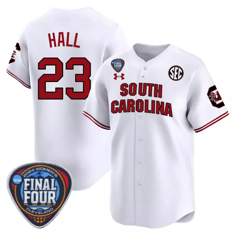 bree hall white gold womens size south carolina gamecocks 2024 final four basketball jersey women patch all stitched
