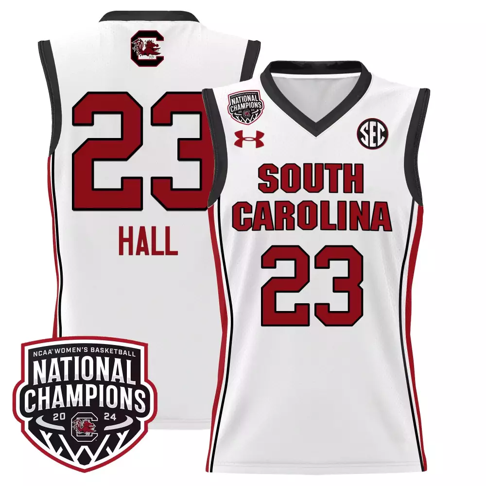 bree hall white mens size south carolina gamecocks 2024 final four basketball jersey women patch all stitched