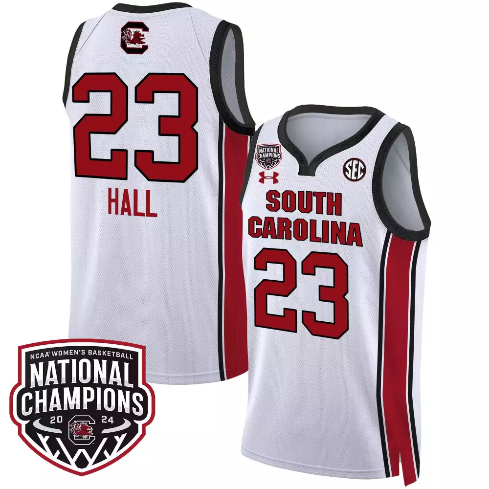 bree hall white womens size south carolina gamecocks 2024 final four basketball jersey women patch all stitched