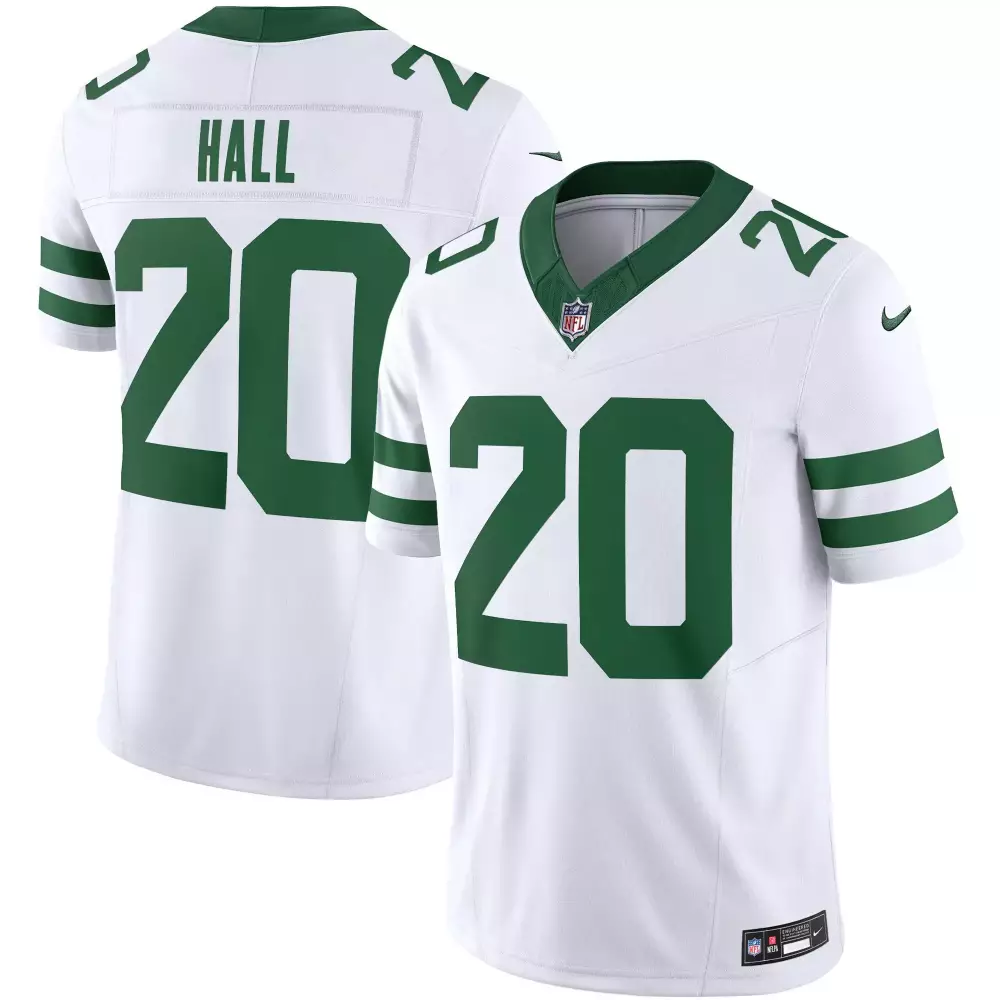 breece hall white mens new york jets legacy limited jersey all stitched