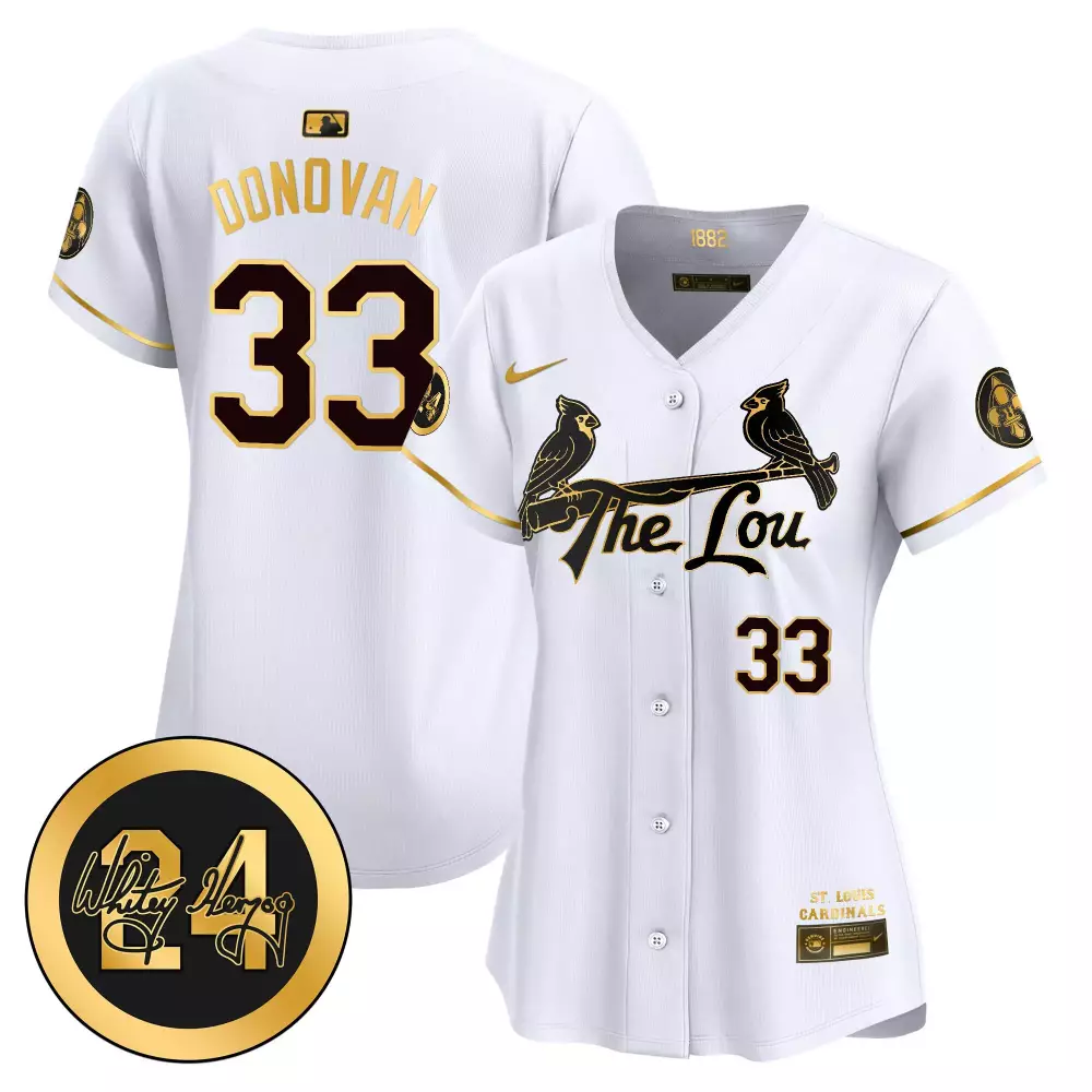 Brendan Donovan St. Louis Cardinals 2024 City Connect Jersey | White Gold with Whitey Herzog Patch | Vapor Premier Limited Edition for Women & Youth