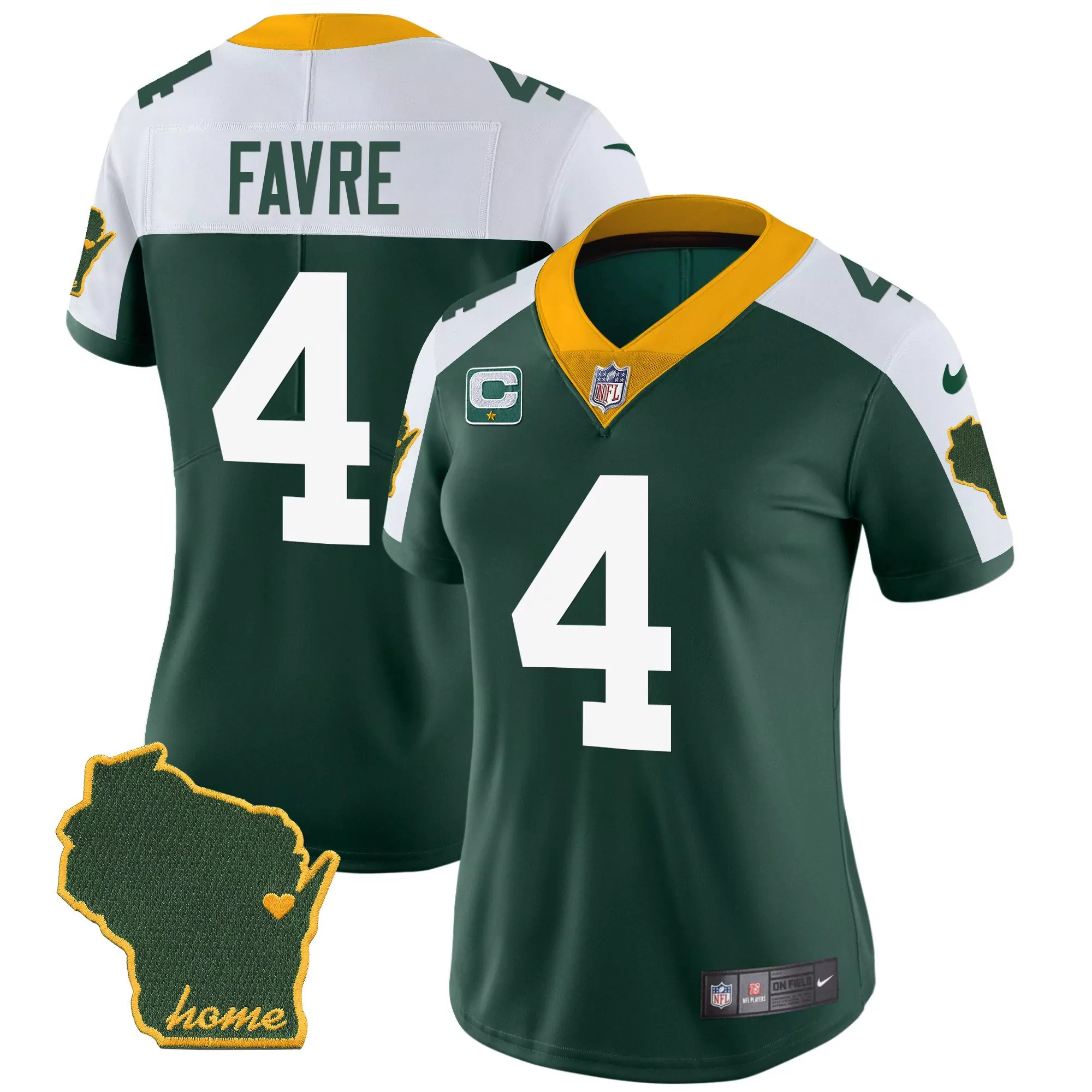 brett favre alternate womens green bay packers 13 time world champions home patch vapor jersey all stitched