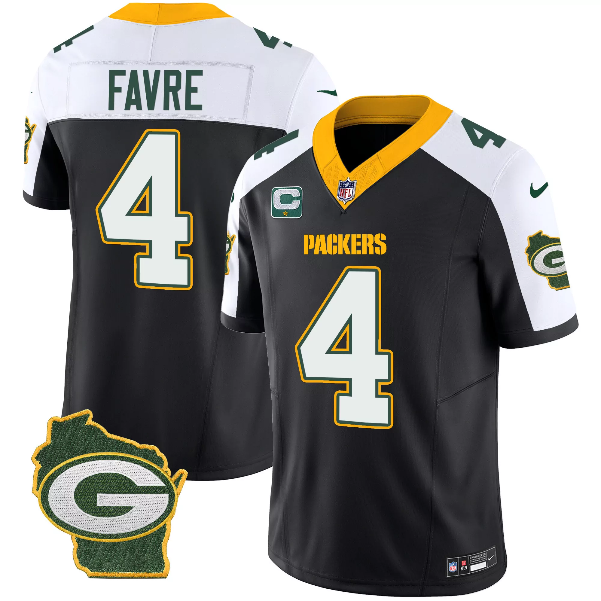 brett favre black alternate mens green bay packers 13 time world champions home patch vapor jersey v2 all stitched