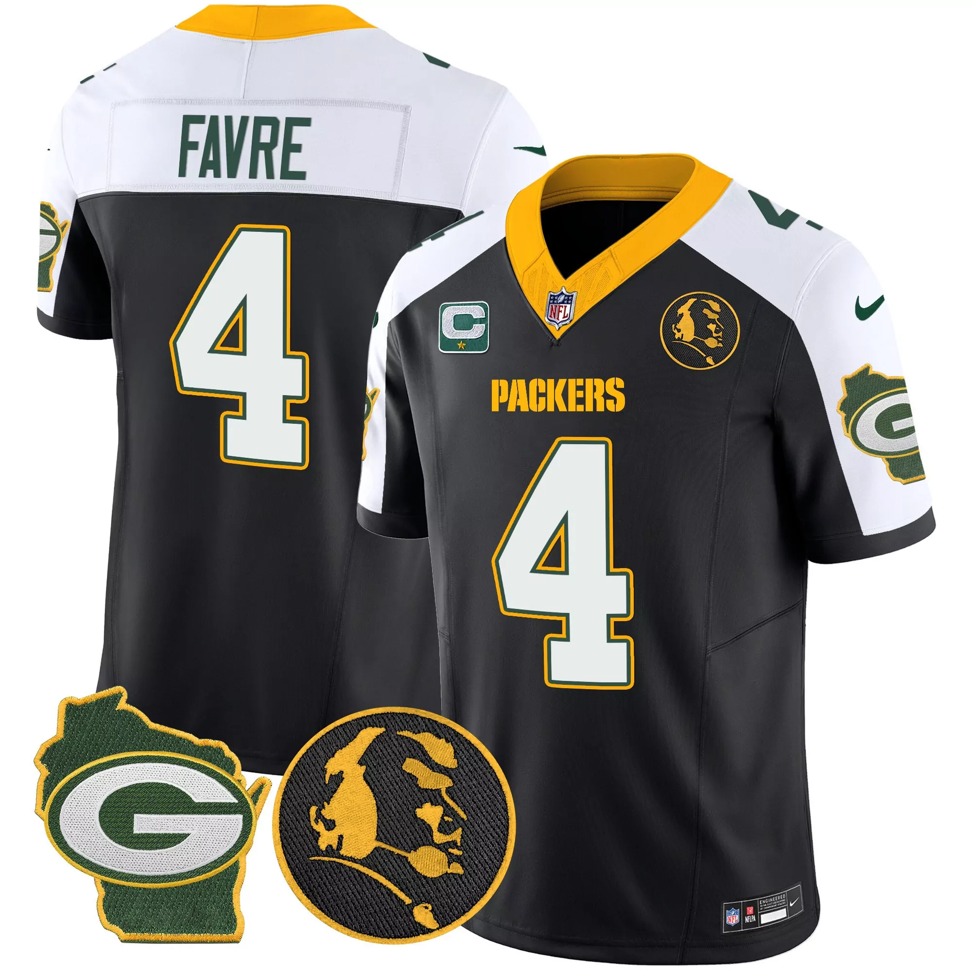 brett favre black alternate mens green bay packers 13 time world champions home patch vapor jersey v2 all stitched