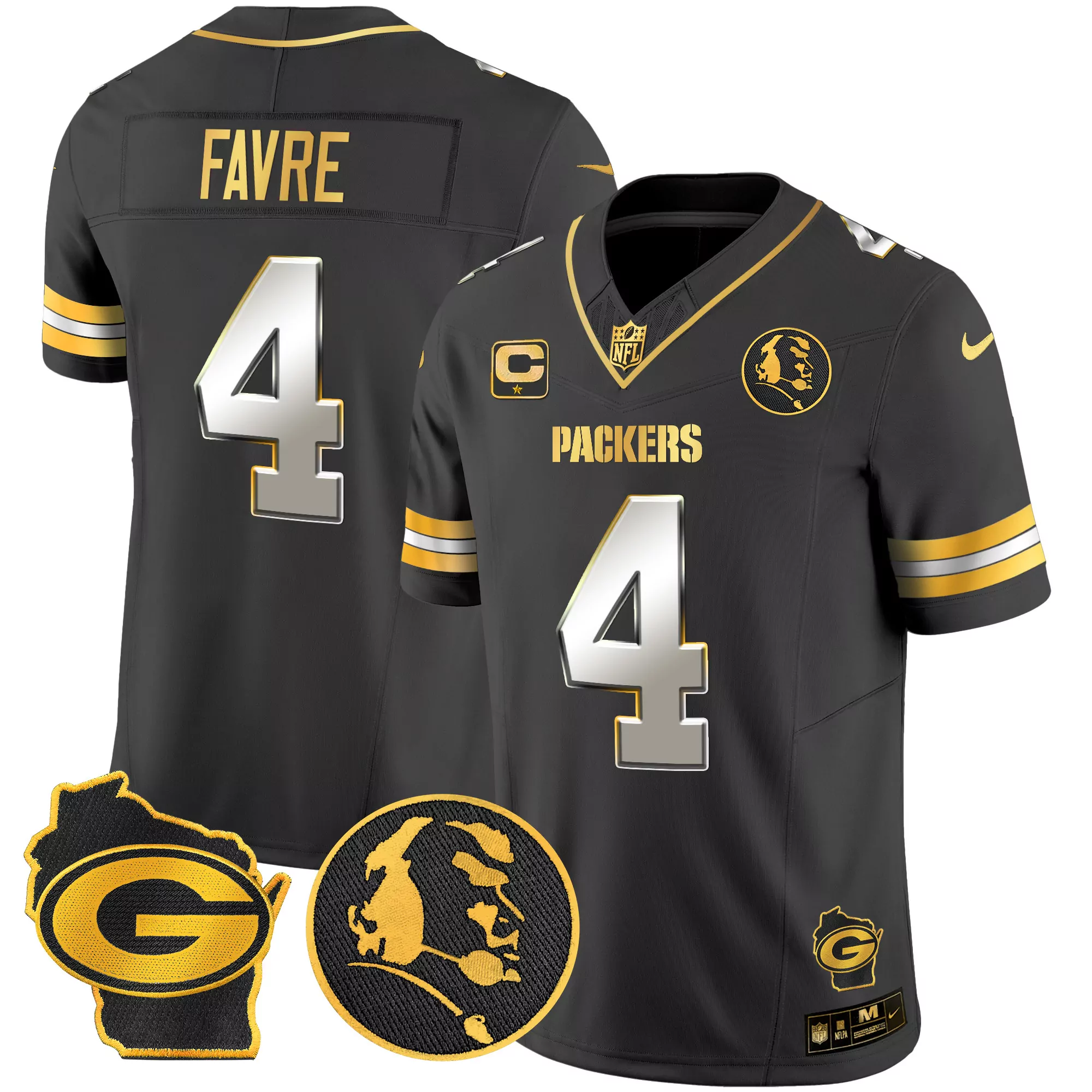 brett favre black limited mens green bay packers john madden home patch gold vapor limited jersey all stitched
