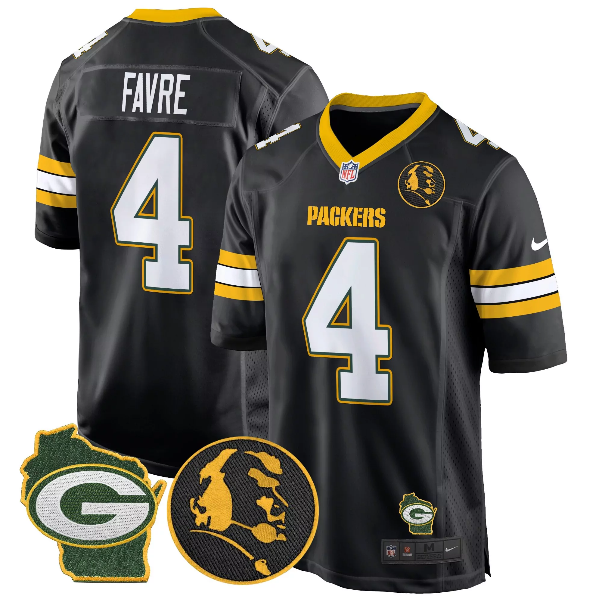 brett favre black mens green bay packers home patch vapor jersey v2 all stitched