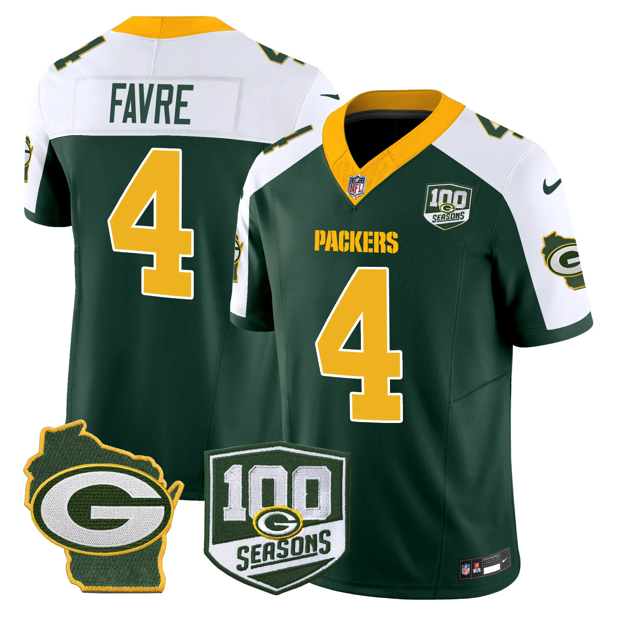 brett favre gold womens green bay packers 100th season home patch cheese vapor limited jersey all stitched