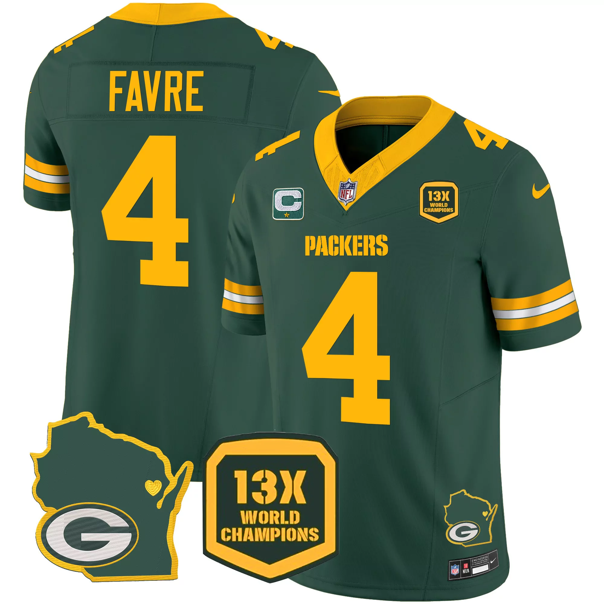brett favre green alternate mens green bay packers john madden home patch game jersey all stitched