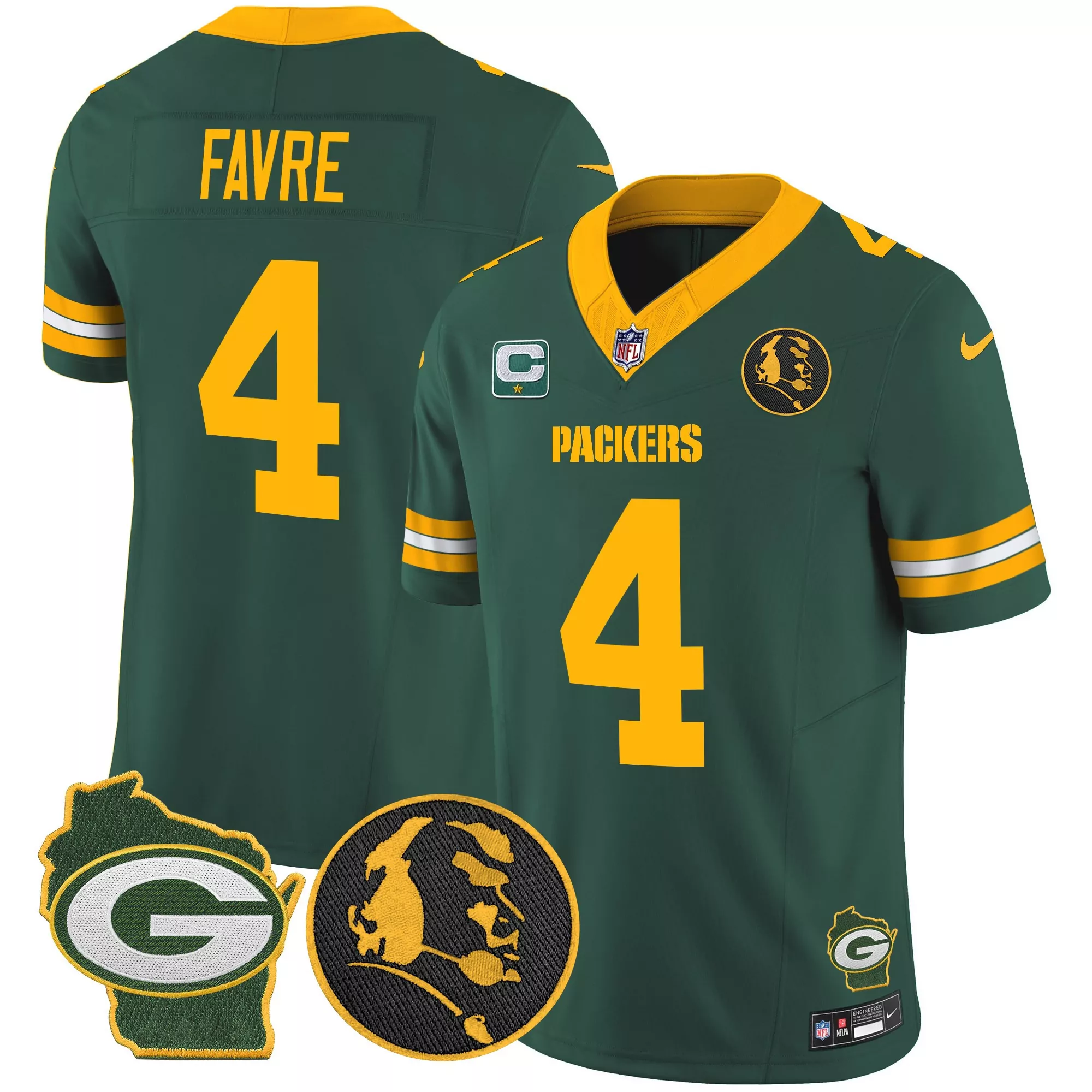 brett favre green mens green bay packers john madden home patch game jersey all stitched