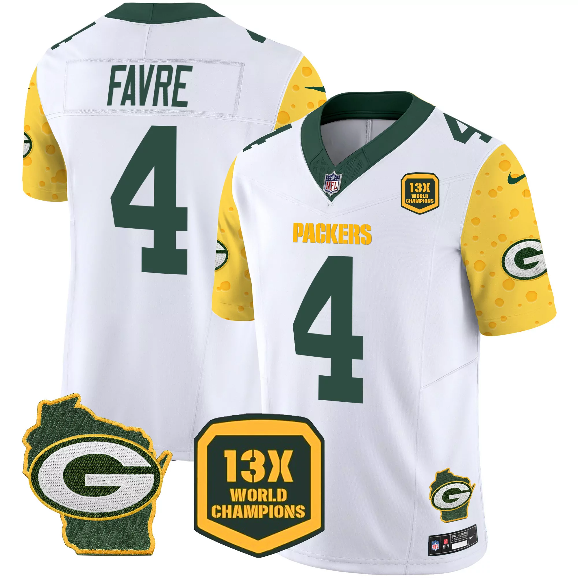 brett favre white mens green bay packers cheese vapor limited jersey all stitched
