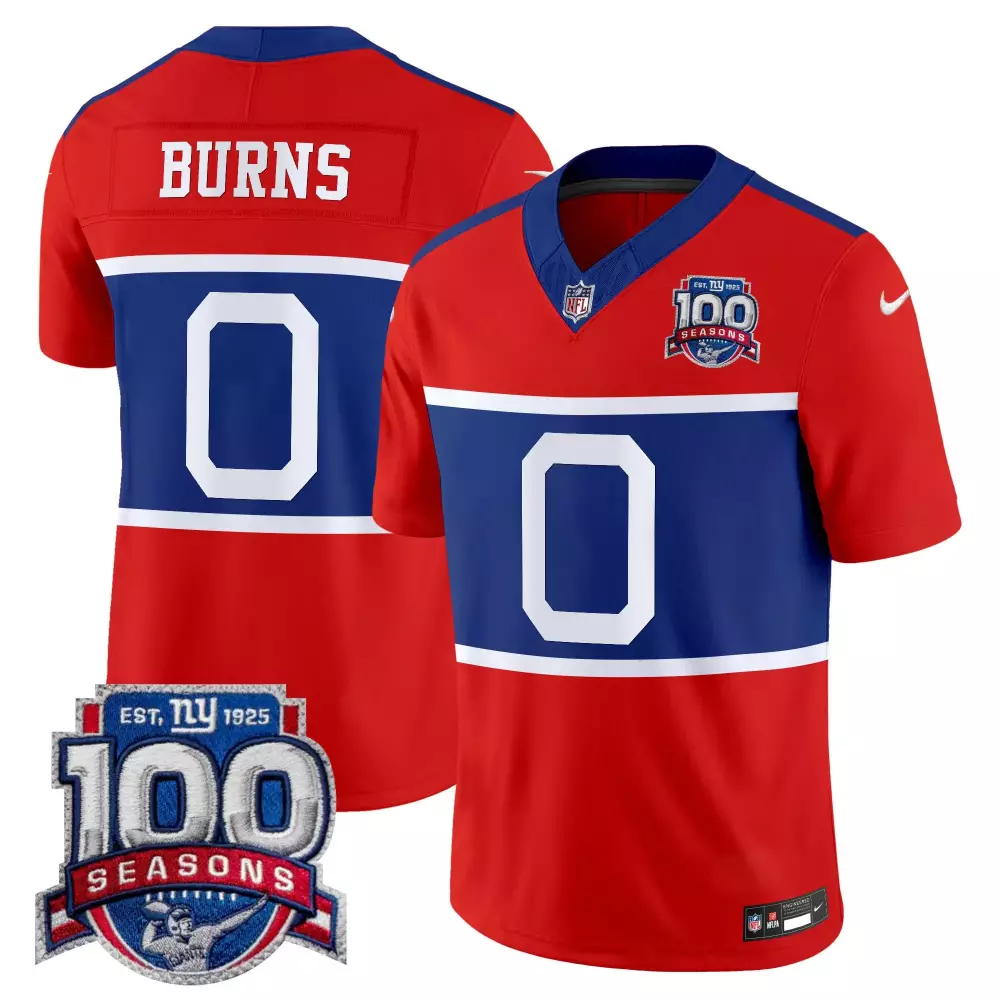 Brian Burns New York Giants Century Red 100th Commemorative Vapor Jersey V2 | Stitched Fan Gear | For Men, Women & Youth