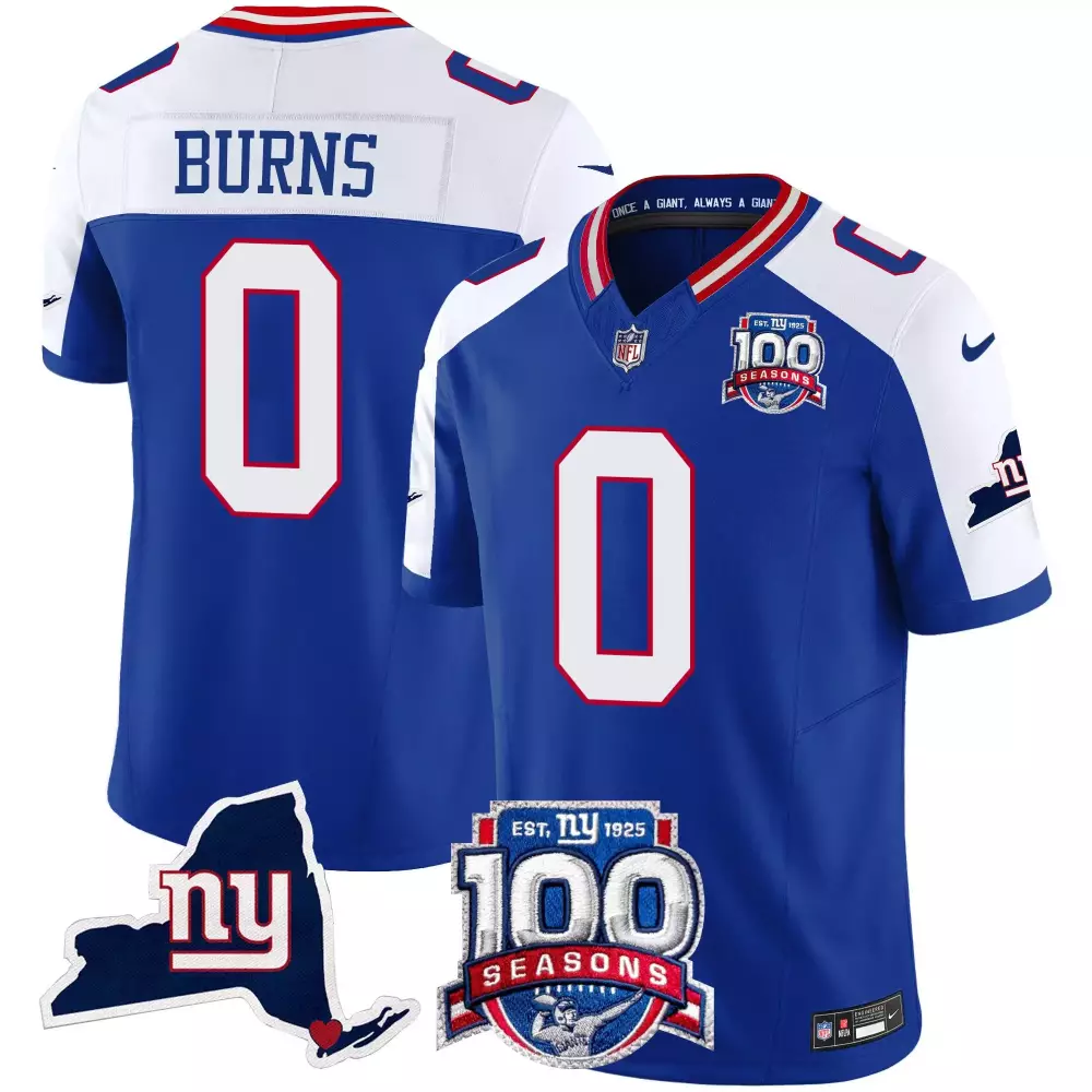 Brian Burns New York Giants Royal Alternate 100th Season Vapor Limited Jersey | Stitched Fan Gear | For Men, Women & Youth