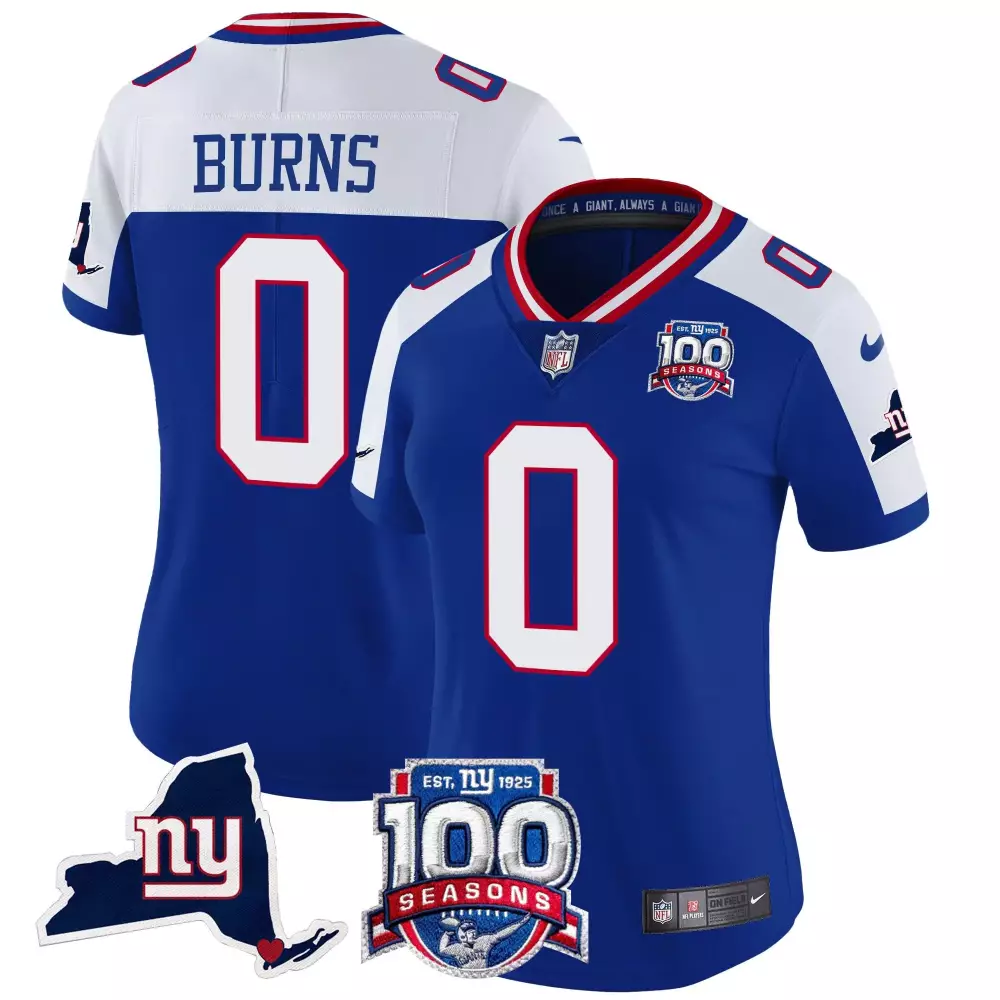 Brian Burns New York Giants Royal Alternate 100th Season Vapor Limited Jersey | Stitched Fan Gear | For Men, Women & Youth