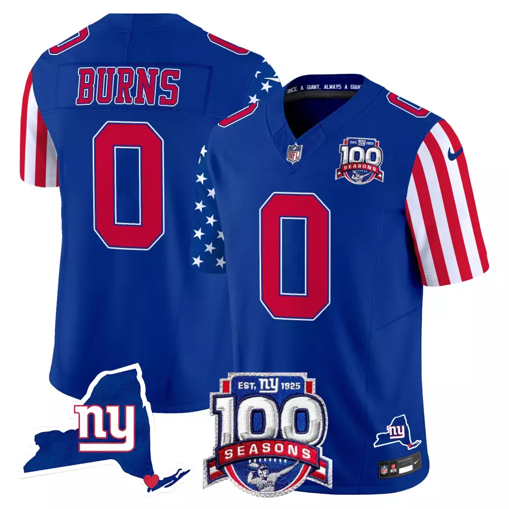 Brian Burns New York Giants Royal Alternate 100th Season Vapor Limited Jersey | Stitched Fan Gear | For Men, Women & Youth