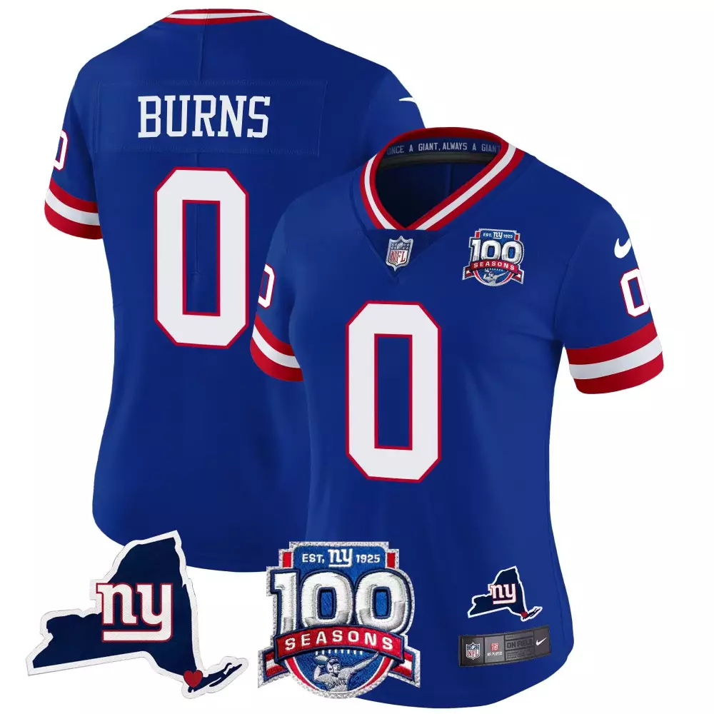 Brian Burns New York Giants Royal Men's Century Red 100th Commemorative Vapor Jersey V2 | Stitched Fan Gear | For Men, Women & Youth