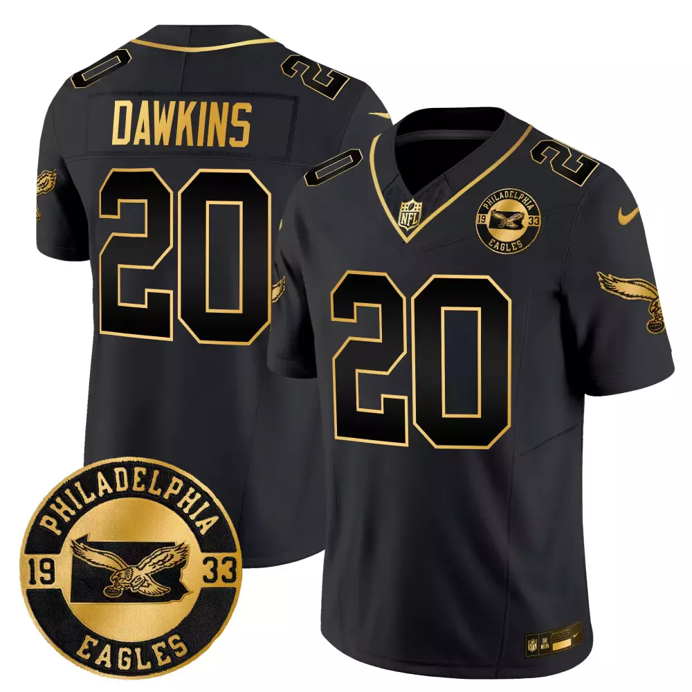 Brian Dawkins Eagles 2024 Throwback Gold Vapor Limited Jersey | All Stitched | Fan Gear for Men, Women & Youth