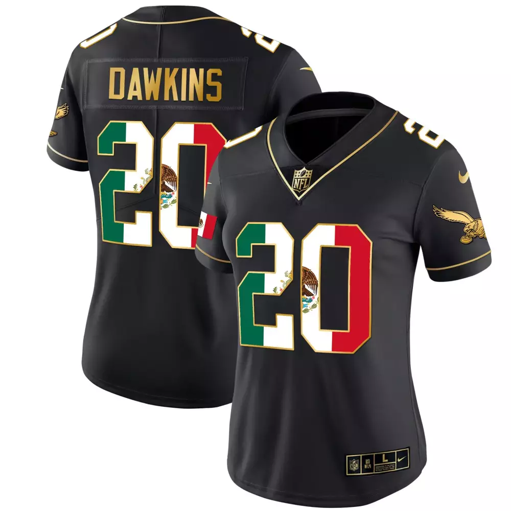 Brian Dawkins Eagles Women's Gold Trim Vapor Player Jersey | All Stitched | Fan Gear for Women & Youth