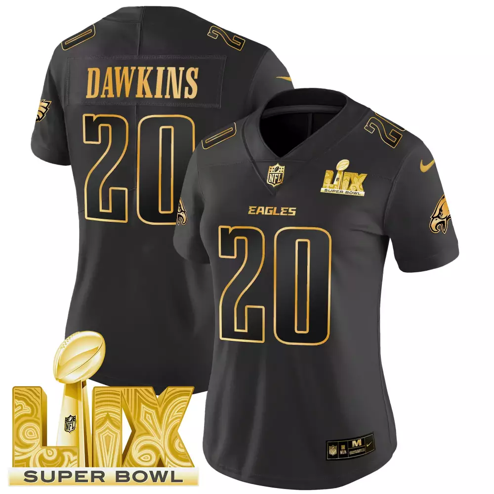 Brian Dawkins Eagles Women's Gold Trim Vapor Player Jersey | All Stitched | Fan Gear for Women & Youth