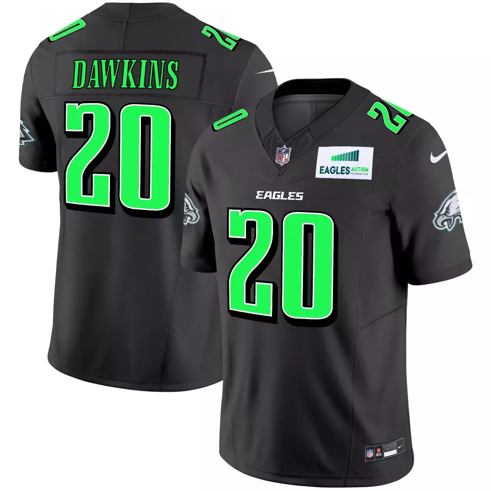 brian dawkins black mens philadelphia eagles autism foundation patch vapor limited jersey all stitched