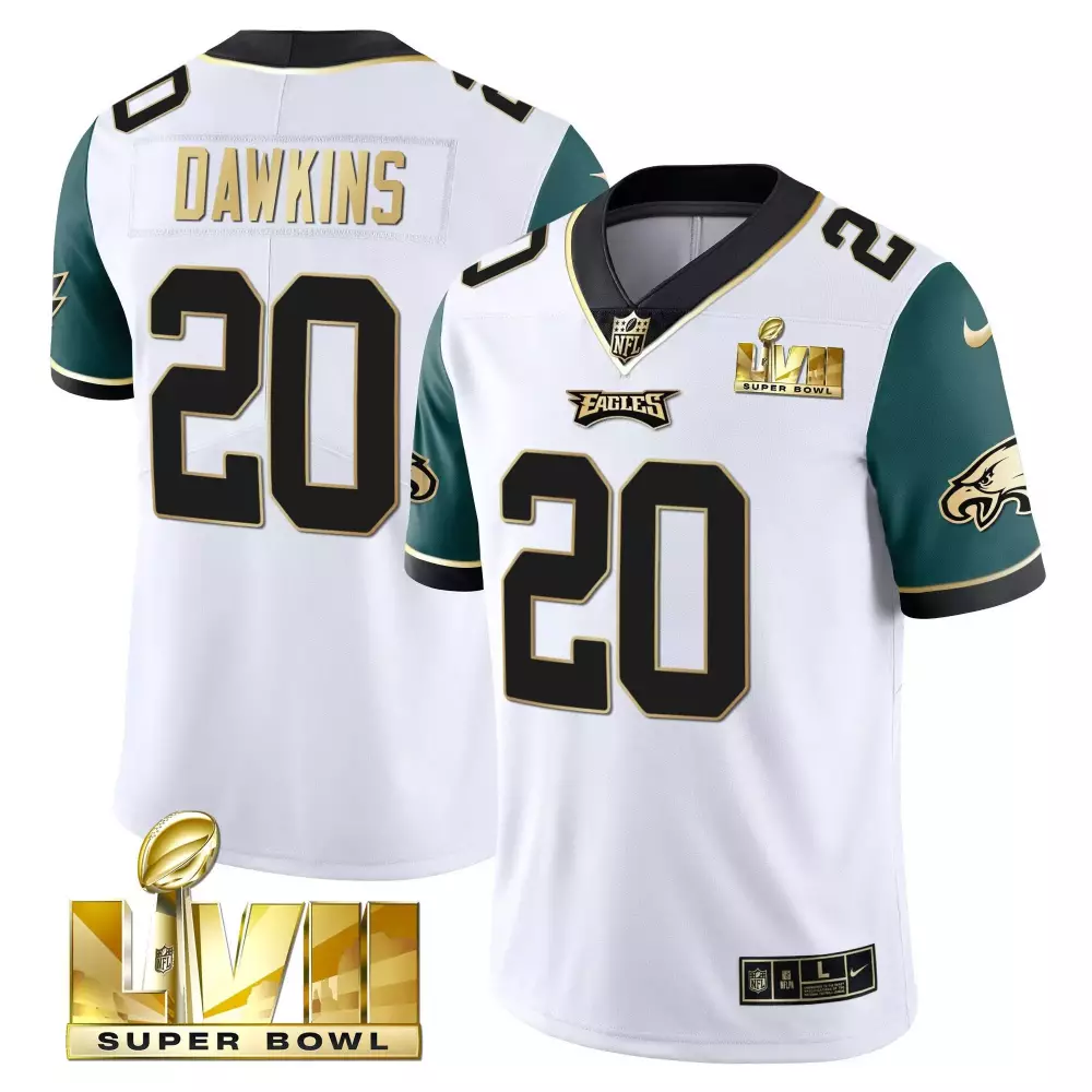 Brian Dawkins Philadelphia Eagles Midnight Green Sleeves Youth Super Bowl Jersey | Gold Vapor for Kids | Limited Edition Fan Gear