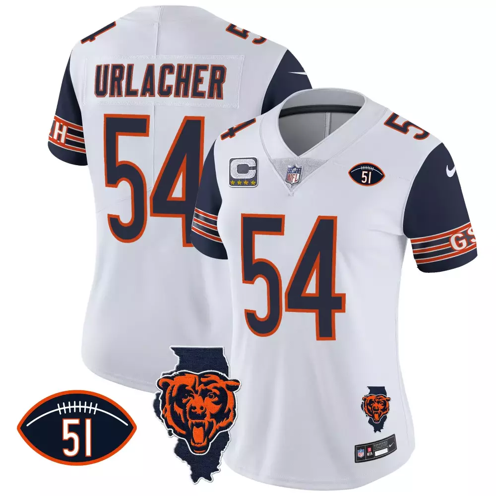 brian urlacher navy sleeves womens chicago bears illinois patch vapor jersey all stitched