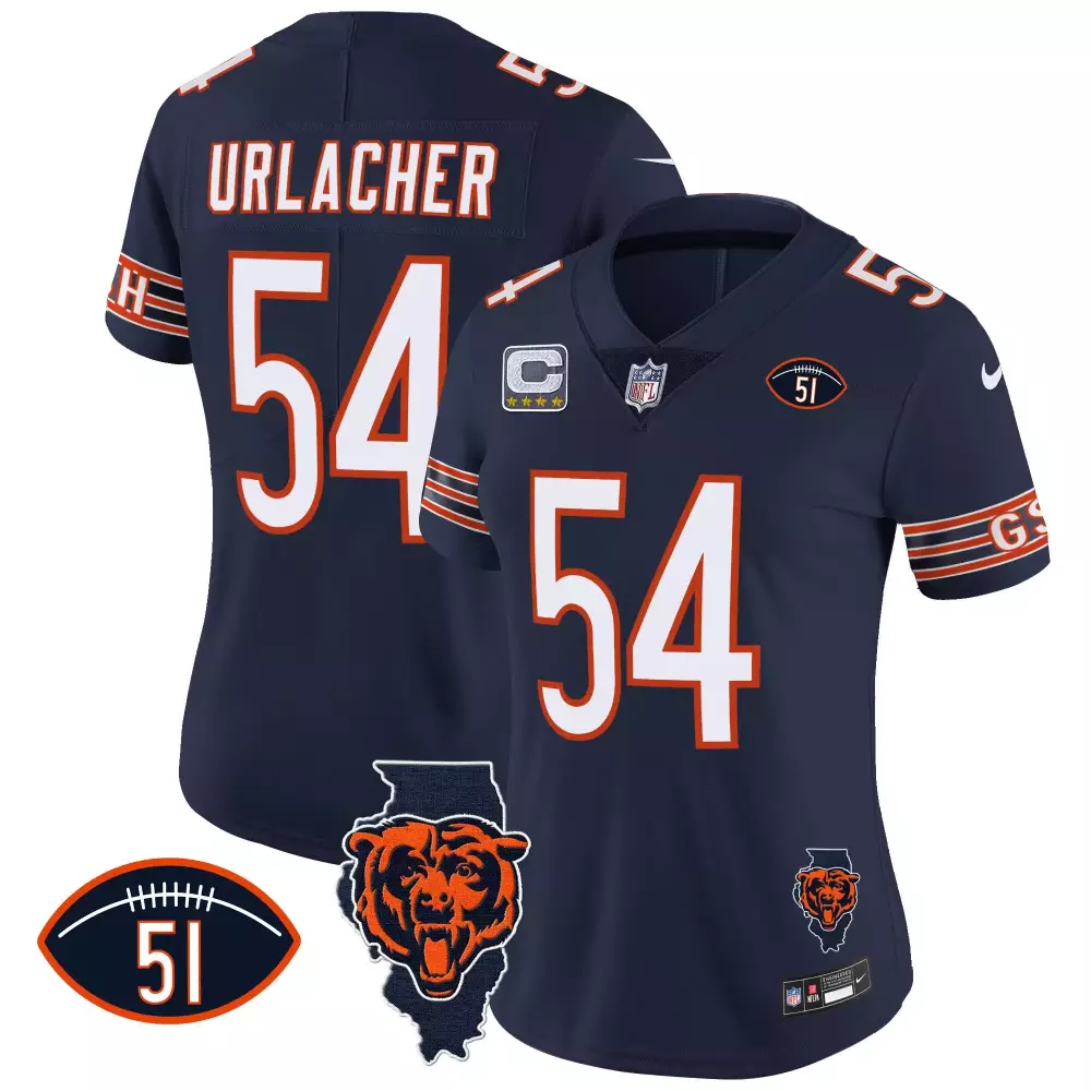 brian urlacher navy womens chicago bears dick butkus patch throwback vapor limited jersey all stitched