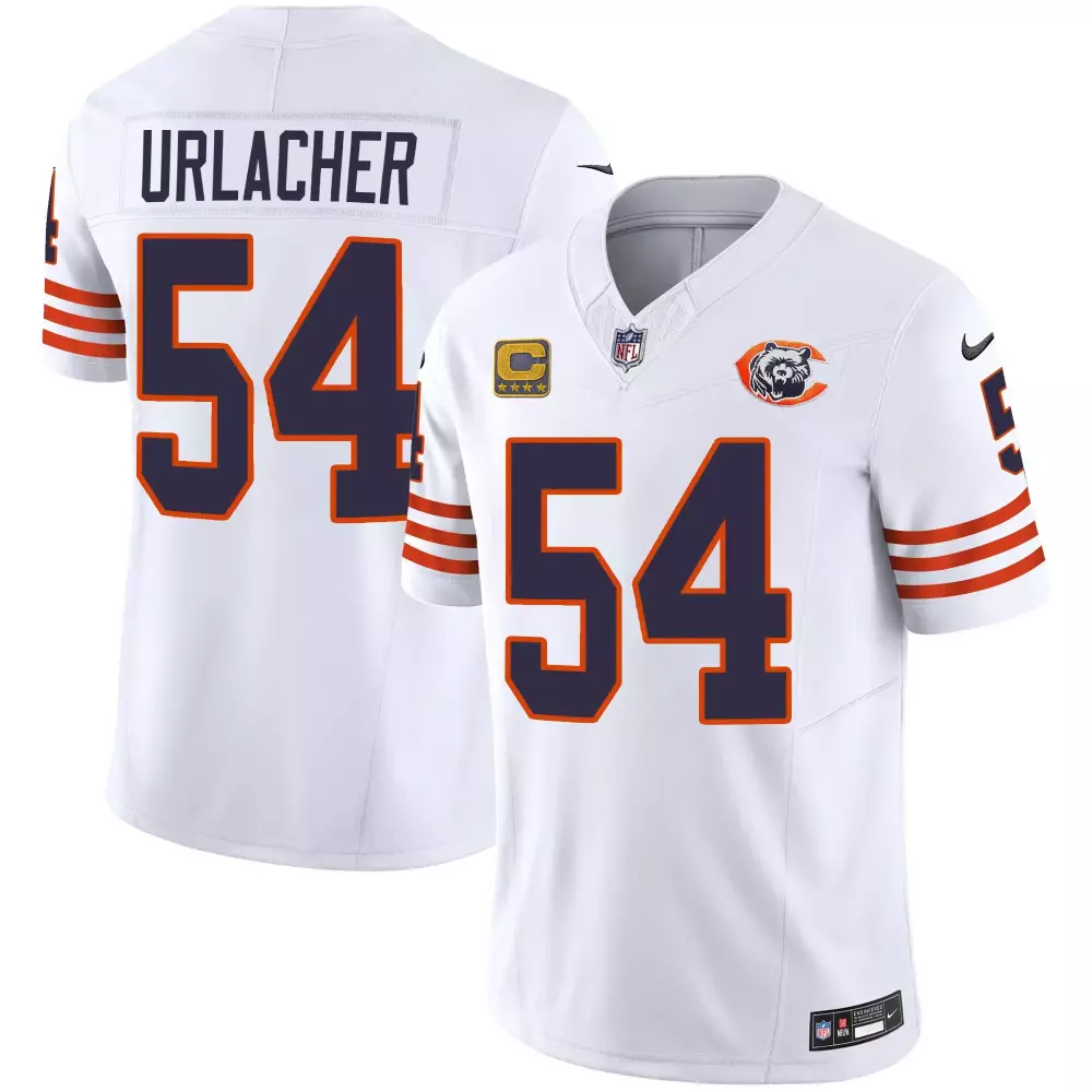 brian urlacher white mens chicago bears throwback illinois patch vapor jersey all stitched