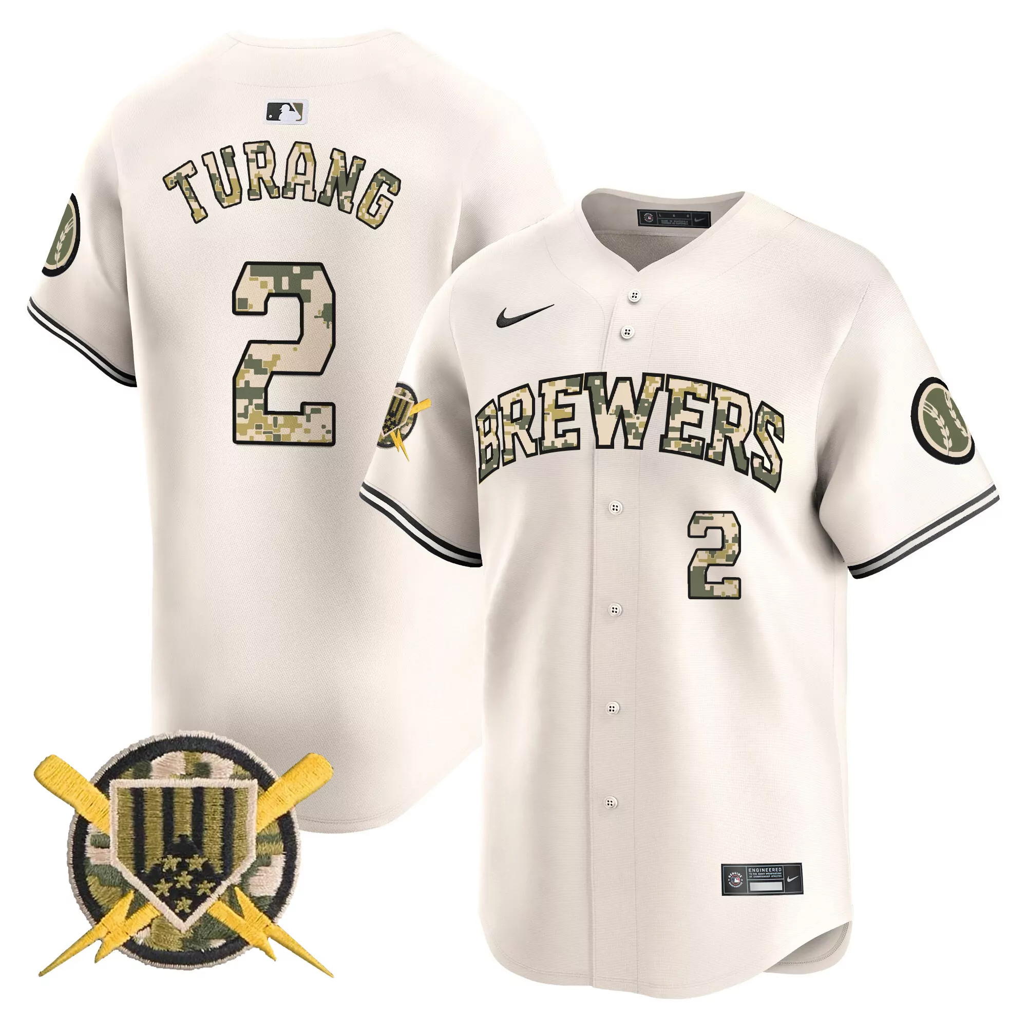 brice turang blue mens milwaukee brewers golden 50th anniversary patch vapor premier limited jersey all stitched