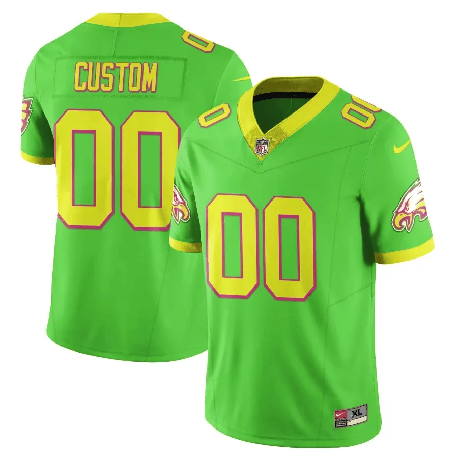 bright green men philadelphia eagles city edition vapor limited custom jersey all stitched