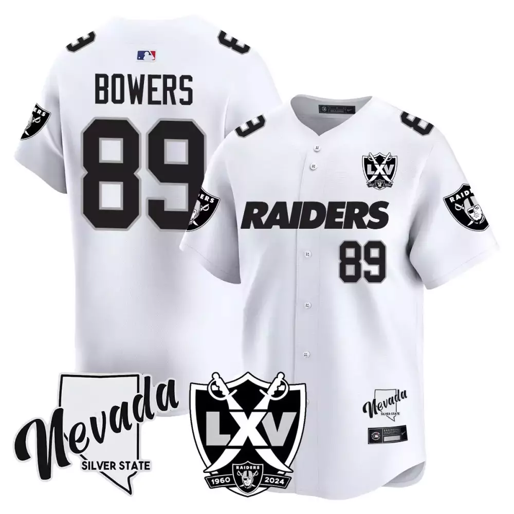 Brock Bowers Raiders White Limited Vapor Premier Limited Jersey | 65th Anniversary Stitched Design | Fan Gear for Men, Women & Youth