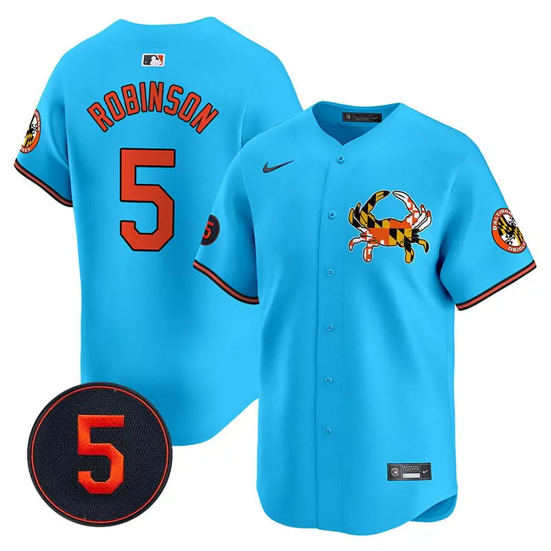 brooks robinson light blue men s baltimore orioles robinson patch vapor premier limited jersey v3 all stitched