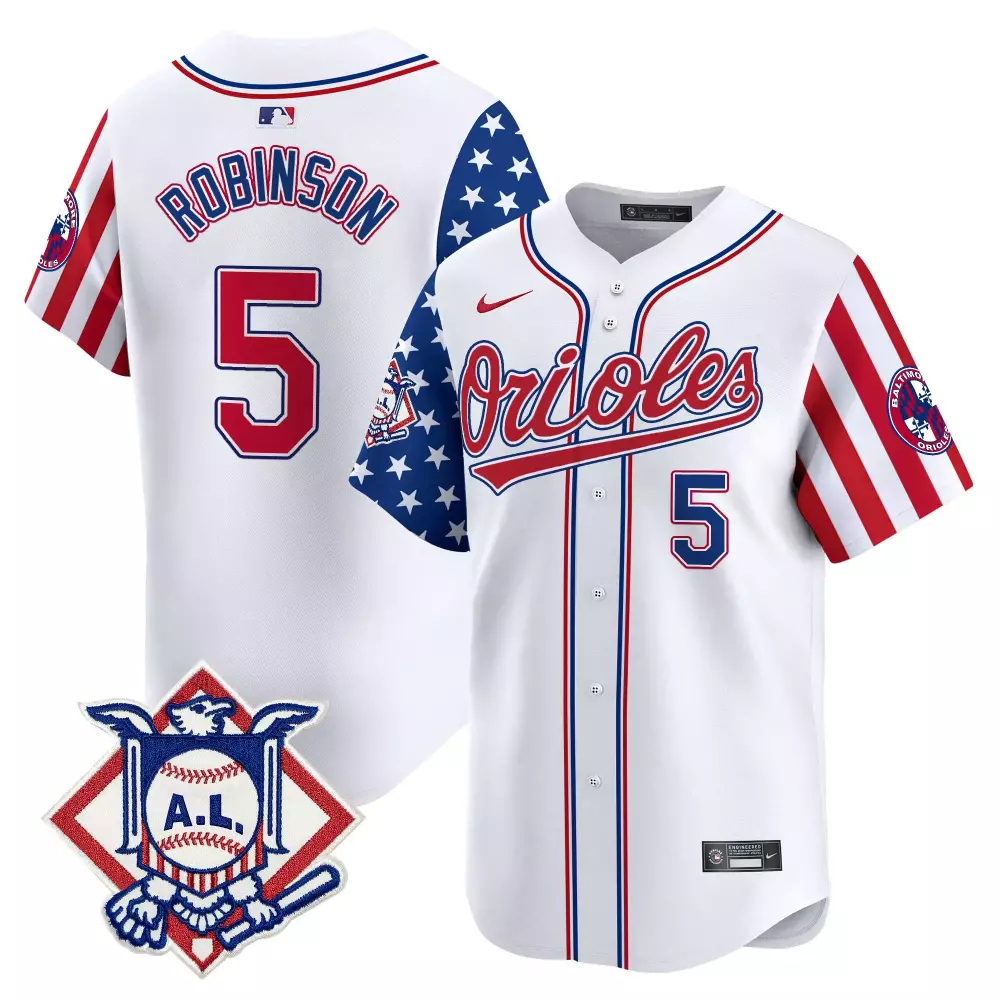 brooks robinson white mens baltimore orioles 2024 fourth of july vapor premier limited jersey all stitched