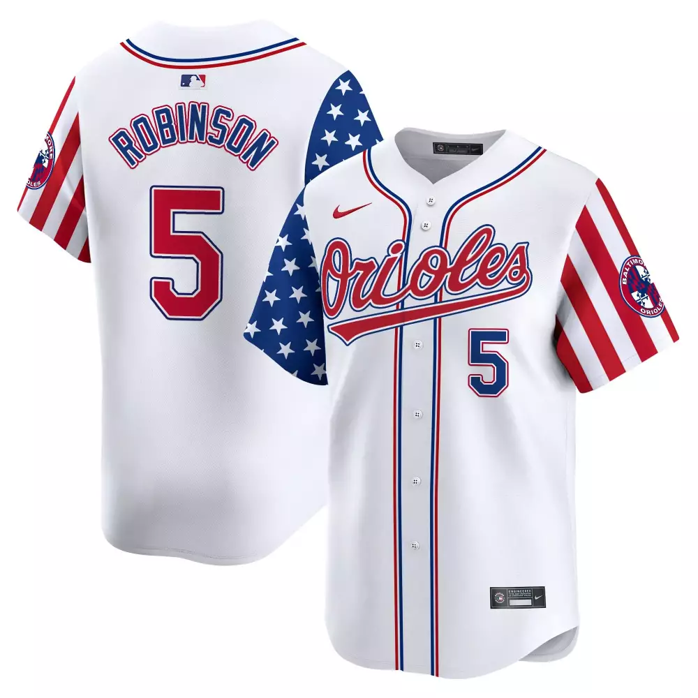 brooks robinson white mens baltimore orioles 2024 fourth of july vapor premier limited jersey all stitched
