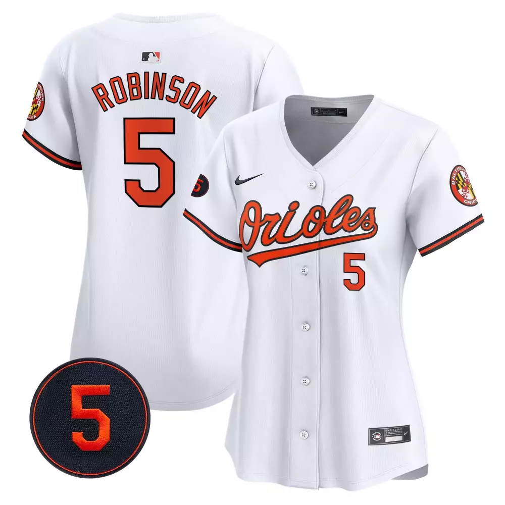 brooks robinson white womens baltimore orioles camden yards 30th anniversary patch vapor premier limited jersey all stit