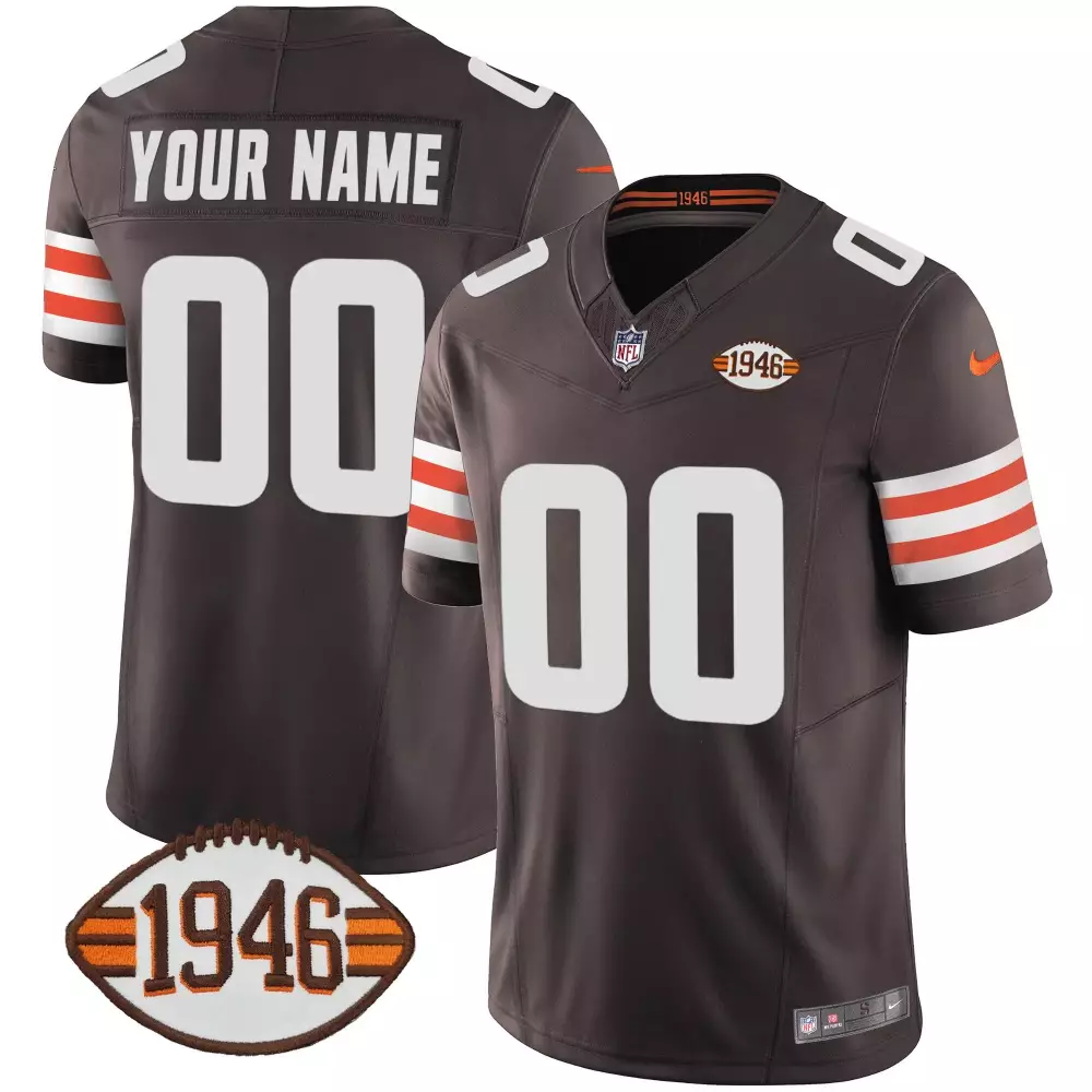 75th Anniversary Brown Men's Jersey | Cleveland Browns Custom Stitched Design | For Men, Women & Youth