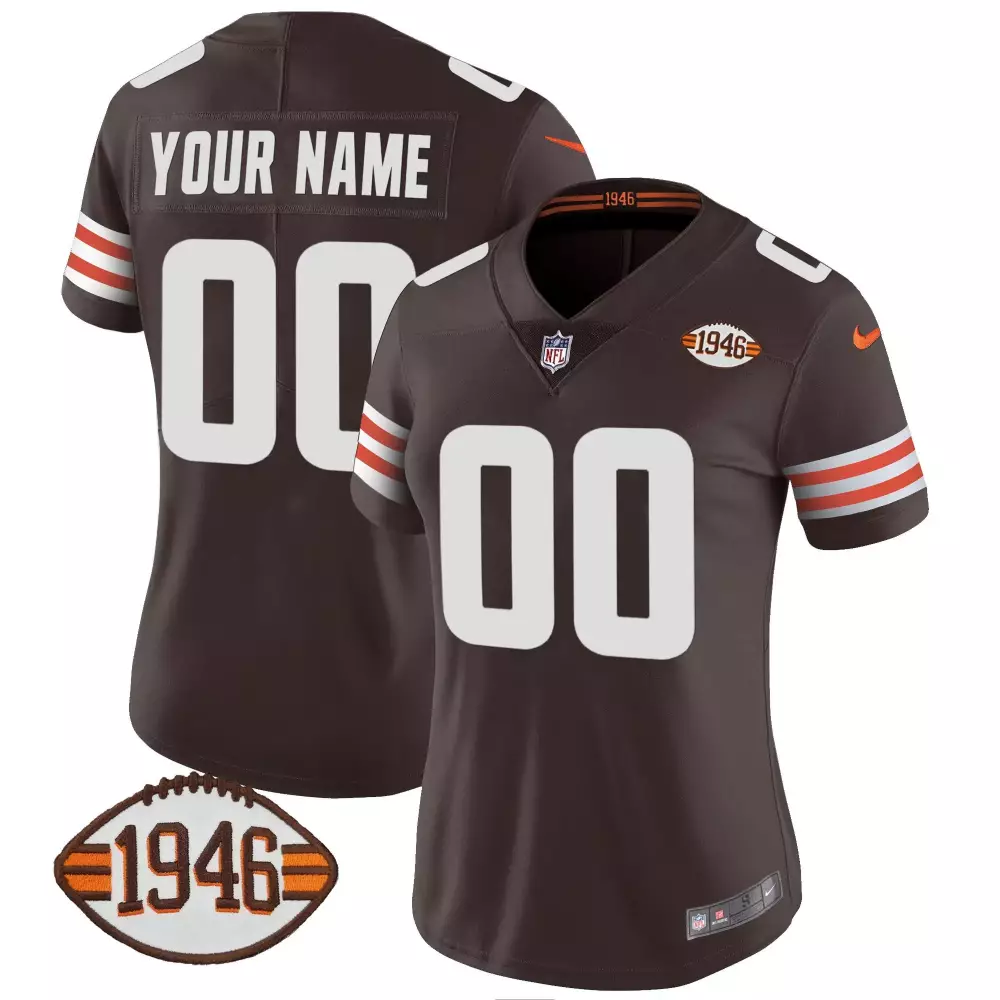 brown men mens cleveland browns 32 jim brown memorial home patch gold trim custom jersey all stitched