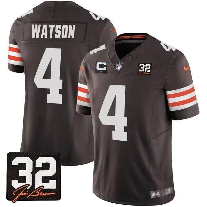 Deshaun Watson Black Gold Women's Cleveland Browns Jersey | Stitched Gold Memorial Home Patch | Stylish Fan Gear for Game Day | For Men, Women & Youth