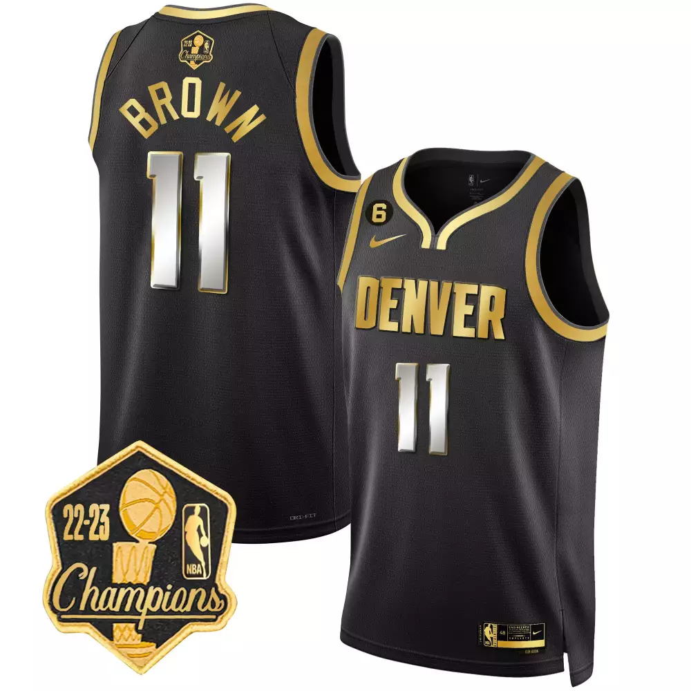 bruce brown black limited mens denver nuggets 2023 champions limited patch jersey all stitched